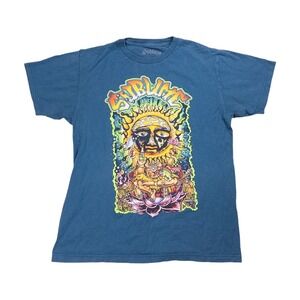 Sublime Graphic T Shirt Mens Size M Blue Good Band Tee Sun Logo Short Sleeve